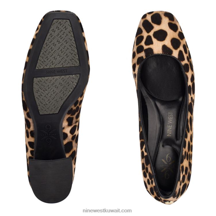 Nine West حذاء كعب عريض 9x9 ليوبارد طباعة قص الشعر VVL081221