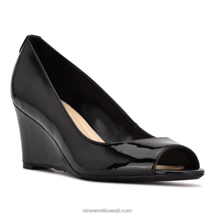 Nine West فستان أسافين كيب 9x9 أسود براءة اختراع VVL082234