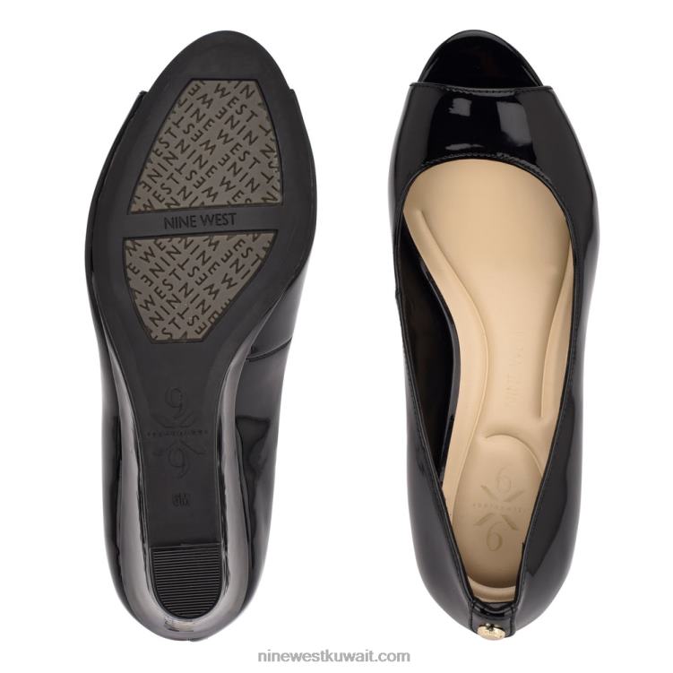 Nine West فستان أسافين كيب 9x9 أسود براءة اختراع VVL082234