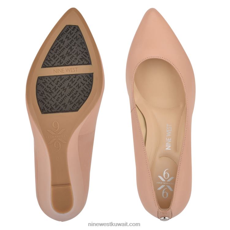 Nine West أسافين اللباس 9x9 كال جلد عاري بالكاد VVL082248