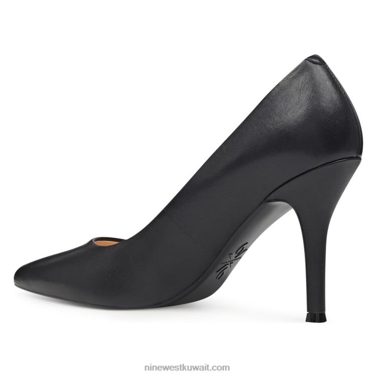 Nine West الخامس 9x9 مضخات اصبع القدم مدبب جلد أسود VVL082374