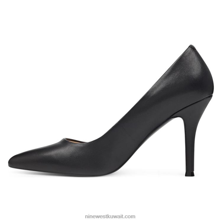 Nine West الخامس 9x9 مضخات اصبع القدم مدبب جلد أسود VVL082374