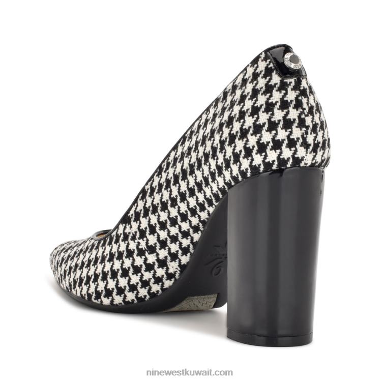Nine West مضخات أستوريا 9x9 أسود / أبيض houndstooth VVL081283