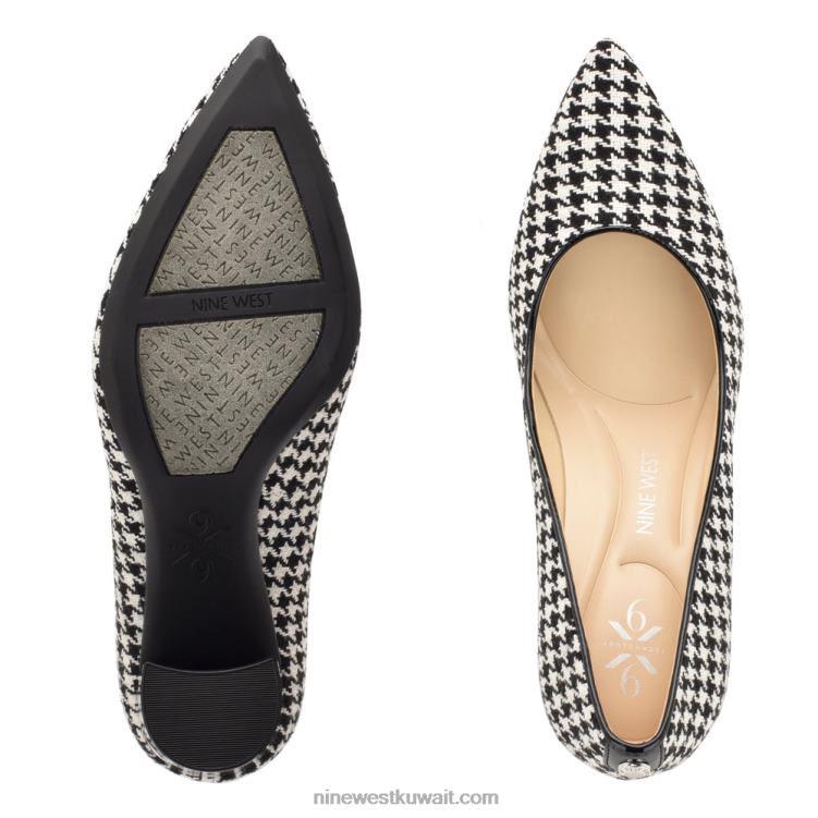 Nine West مضخات أستوريا 9x9 أسود / أبيض houndstooth VVL081283