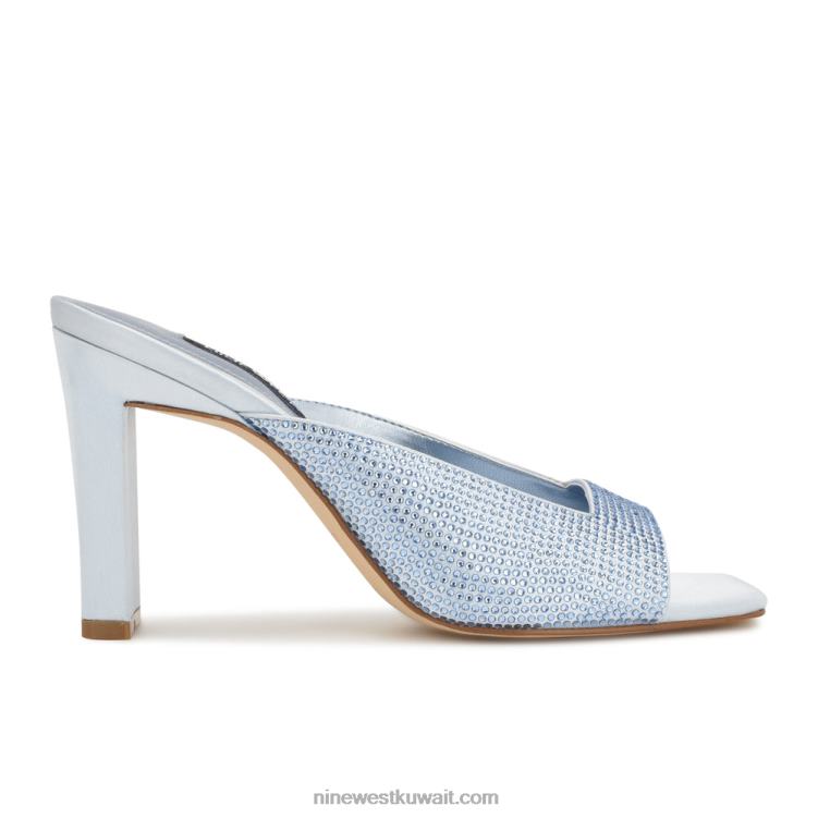 Nine West صندل منزلق بكعب من نوع Pyper مسحوق أزرق VVL08234