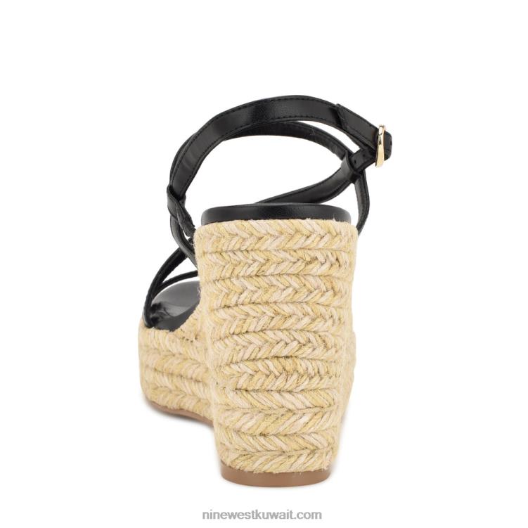 Nine West صندل إسفين إسبادريل جيلس أسود VVL081134