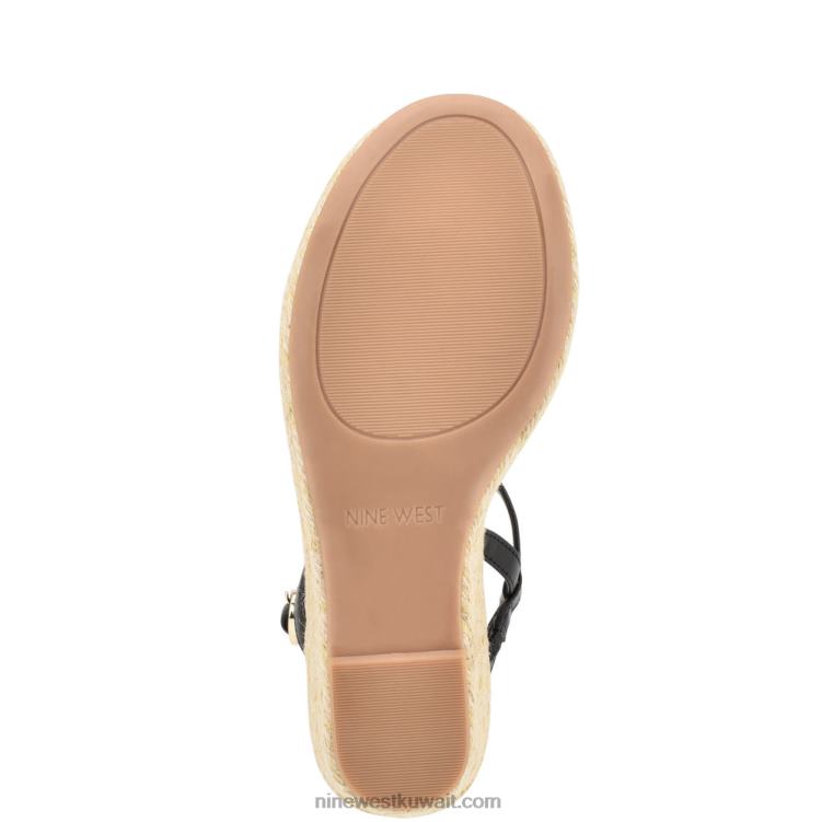 Nine West صندل إسفين إسبادريل جيلس أسود VVL081134