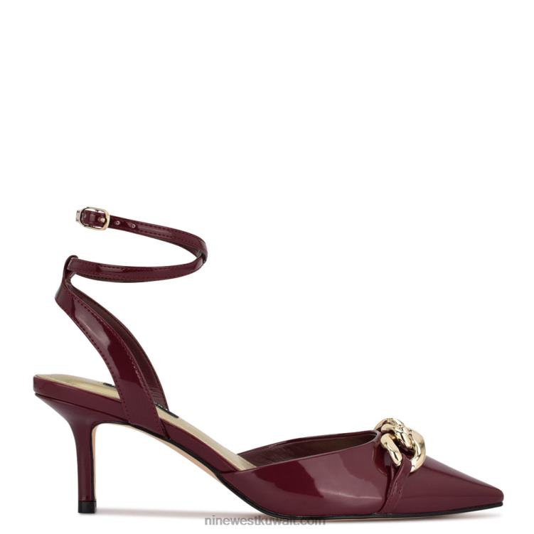 Nine West مضخات أرنيس بمقدمة مدببة براءة اختراع حمراء داكنة VVL081178