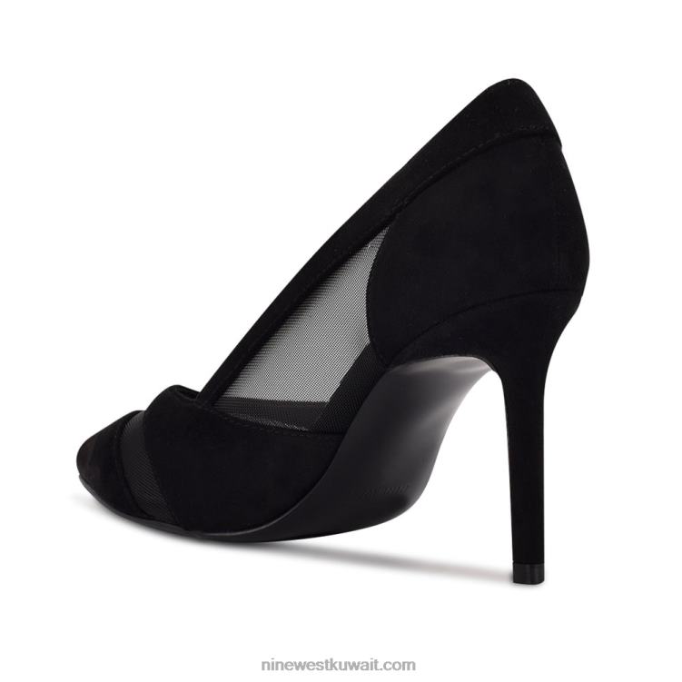 Nine West مضخات فستان إيفاني جلد الغزال الأسود / شبكة VVL081224