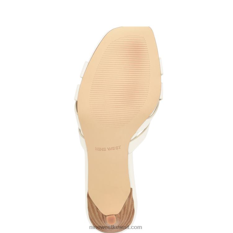 Nine West صندل منزلق بكعب لينيت أبيض VVL08129