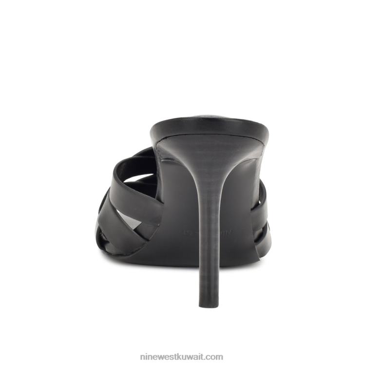 Nine West صندل منزلق بكعب لينيت أسود VVL08131