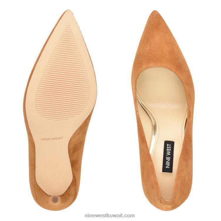 Nine West مضخات اصبع مدبب جديدة جلد الغزال الطبيعي الداكن VVL081323