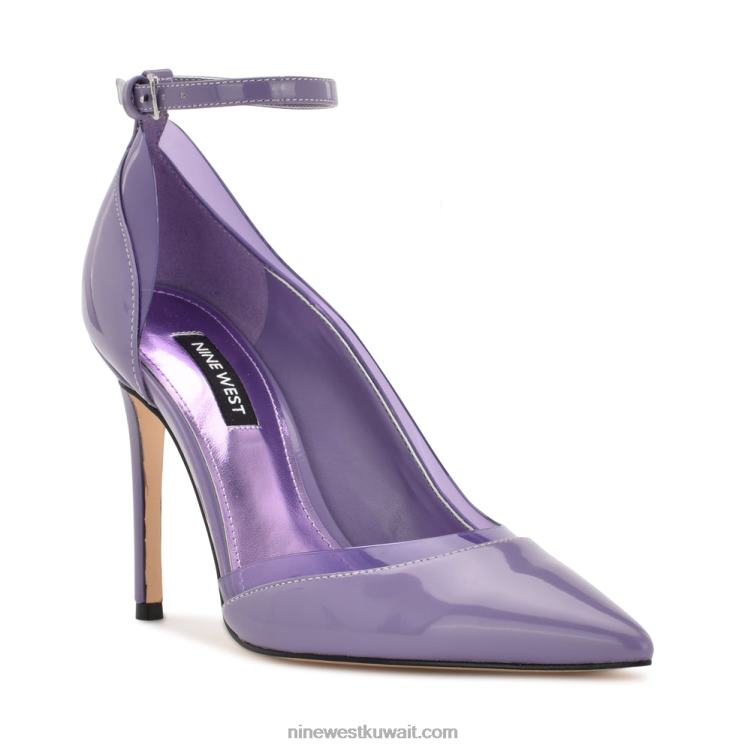 Nine West تجميد مضخات حزام الكاحل ضوء ارجواني VVL081336