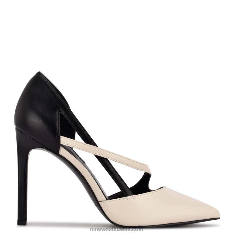 Nine West عشرات اللباس مضخة شيك كريم / أسود VVL081351