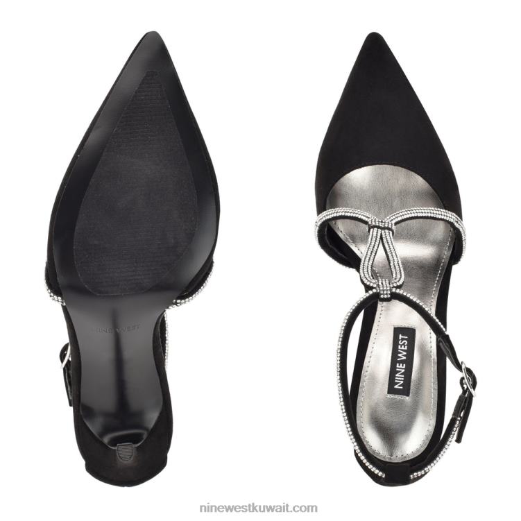 Nine West مضخات فابيل بمقدمة مدببة جلد الغزال الأسود VVL081358