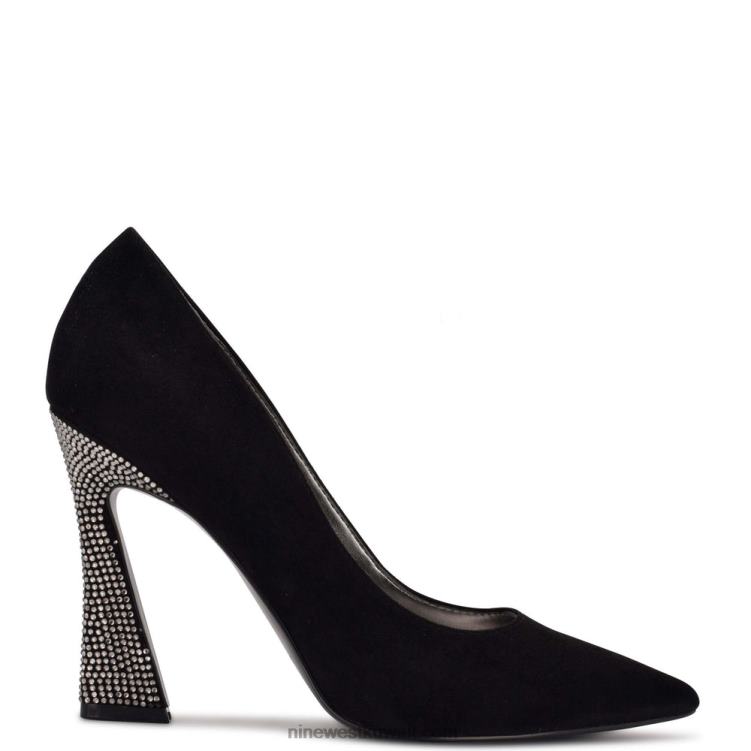 Nine West حذاء تريندز بمقدمة مدببة جلد الغزال الأسود / حجر الراين VVL081373