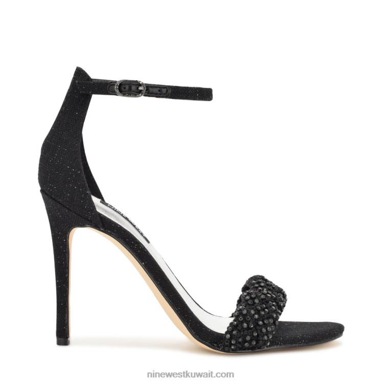Nine West الصنادل ذات الكعب العالي الكريستال الأسود VVL08139