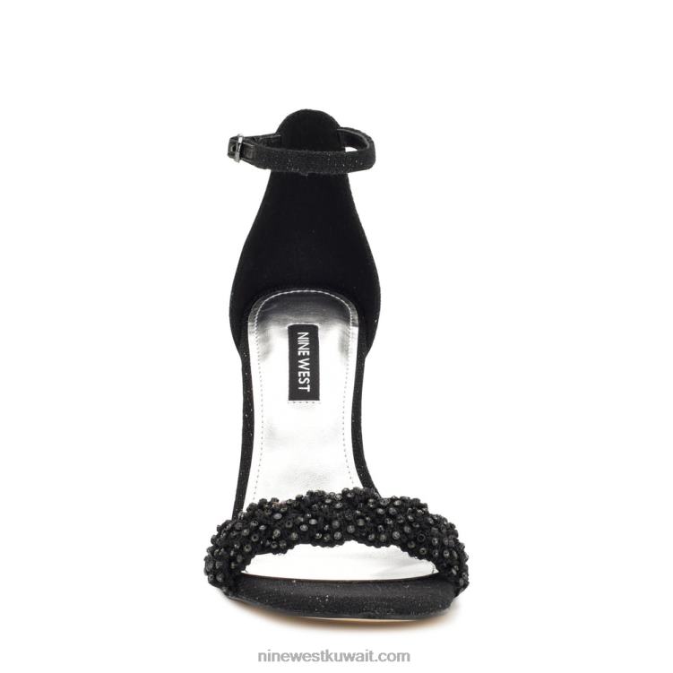 Nine West الصنادل ذات الكعب العالي الكريستال الأسود VVL08139