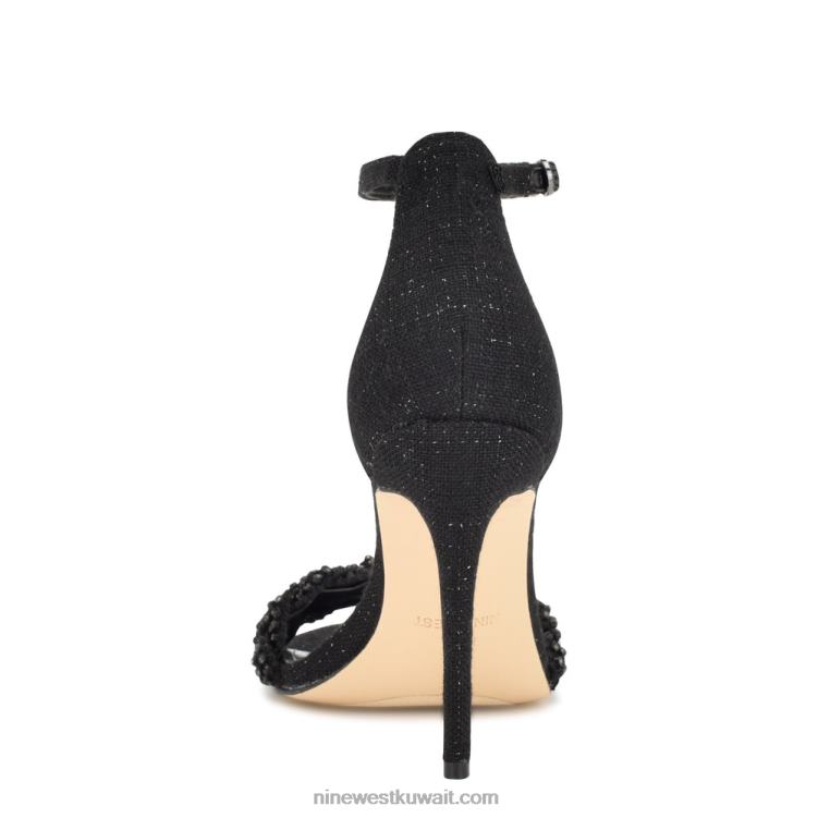 Nine West الصنادل ذات الكعب العالي الكريستال الأسود VVL08139