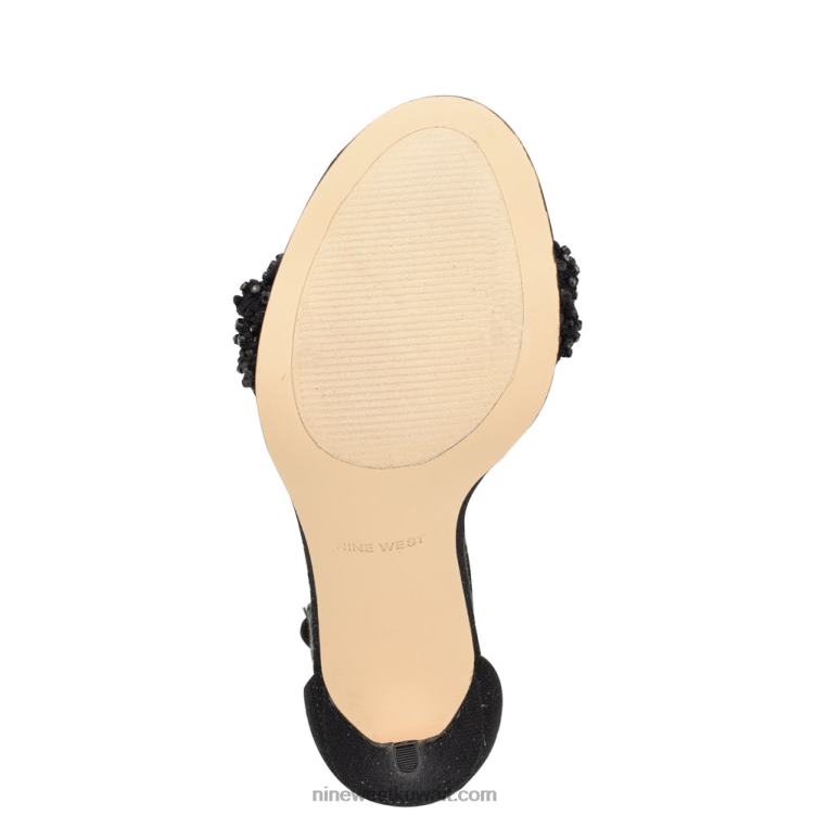 Nine West الصنادل ذات الكعب العالي الكريستال الأسود VVL08139