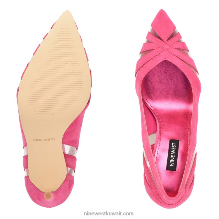 Nine West مضخات مدببة الأصابع وردي / جلد الغزال واضح VVL081413