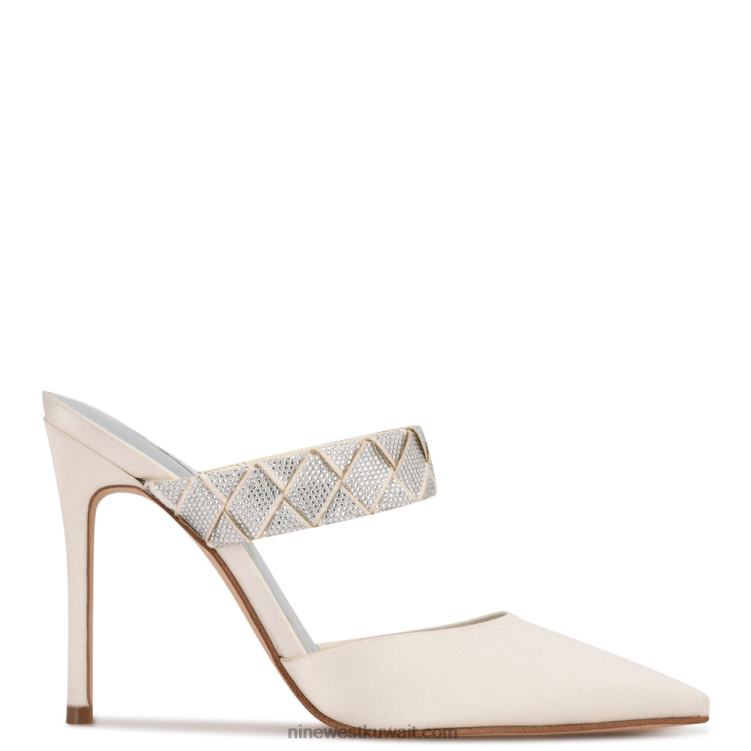 Nine West مضخات فريسا بمقدمة مدببة الساتان الأبيض VVL081416