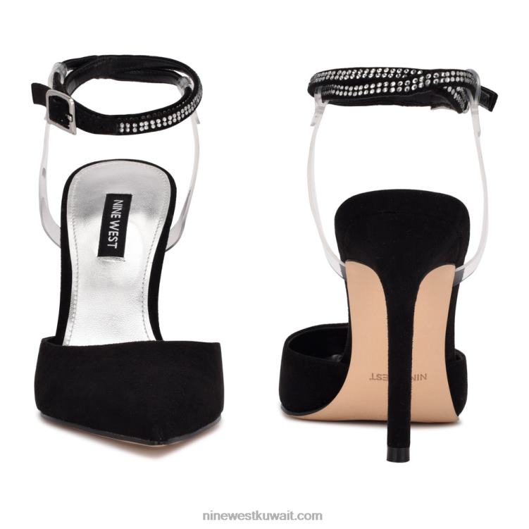 Nine West مضخات التفاف الكاحل أسود / واضح VVL081424