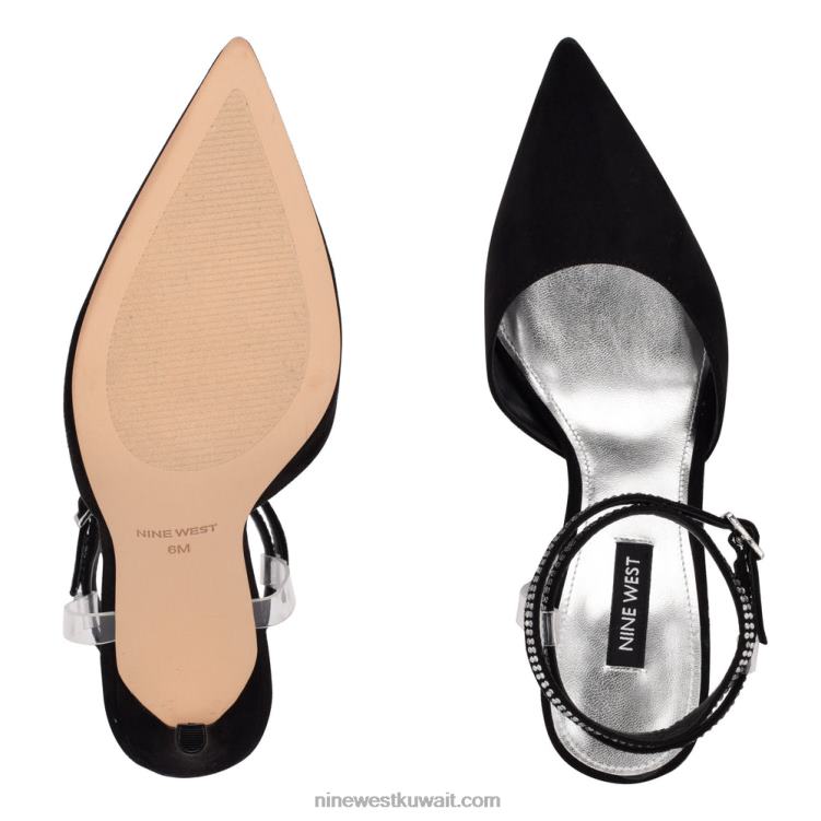 Nine West مضخات التفاف الكاحل أسود / واضح VVL081424