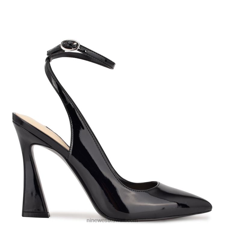 Nine West تابيتا فستان برباط حول الكاحل أسود براءة اختراع VVL081432