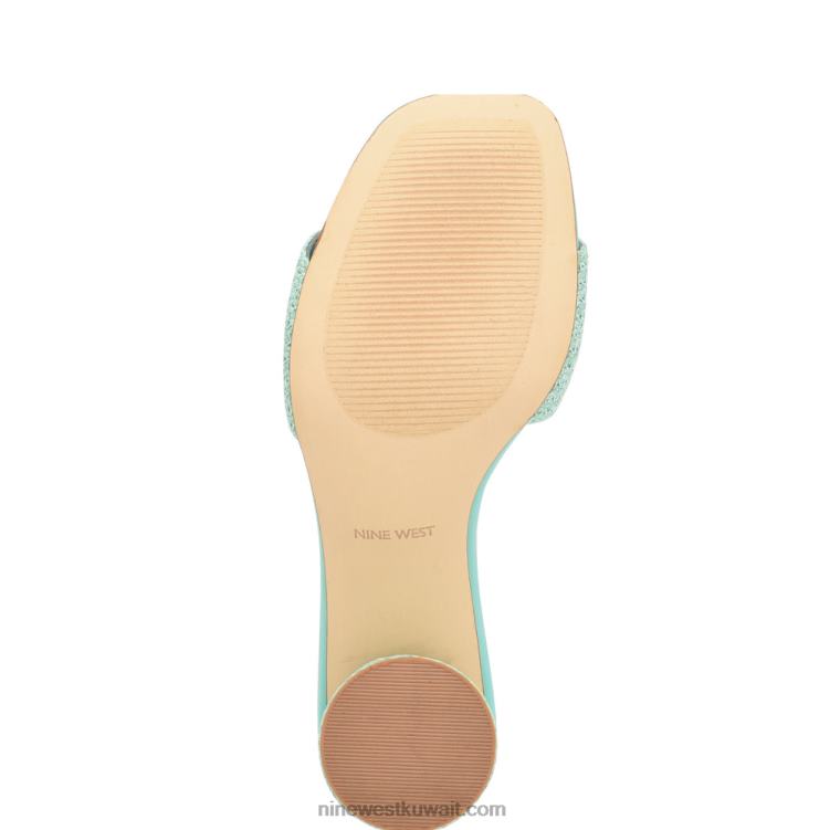 Nine West صندل منزلق بكعب مابيلي أزرق مائي VVL08144