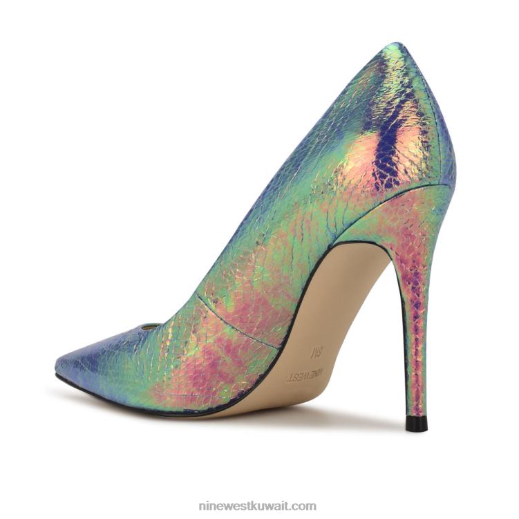 Nine West مضخات اصبع مدبب جديدة طباعة ثعبان قزحي الألوان VVL081457