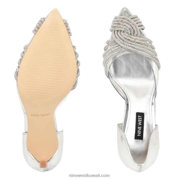 Nine West مضخات توست دورساي فضي / كريستال شفاف VVL081496