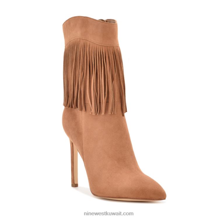 Nine West يحاول الجوارب هدب بكعب كونياك من جلد الغزال VVL081503