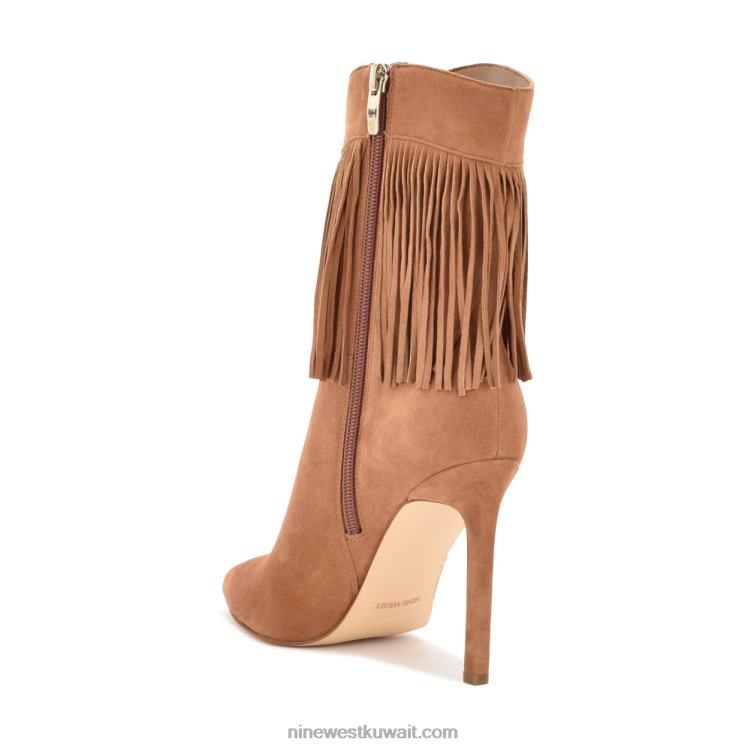 Nine West يحاول الجوارب هدب بكعب كونياك من جلد الغزال VVL081503
