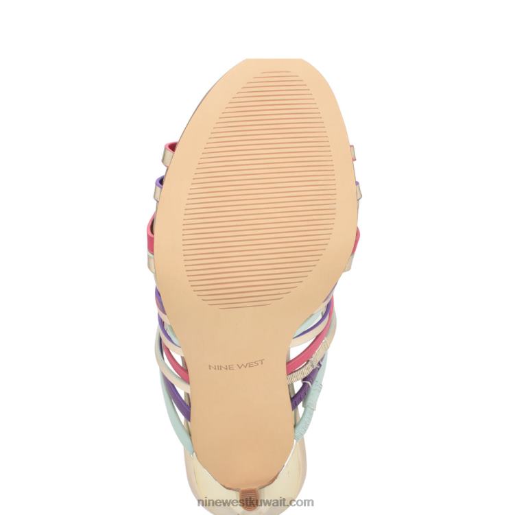 Nine West يجب أن الصنادل ذات الكعب العالي متعدد الذهب VVL08151