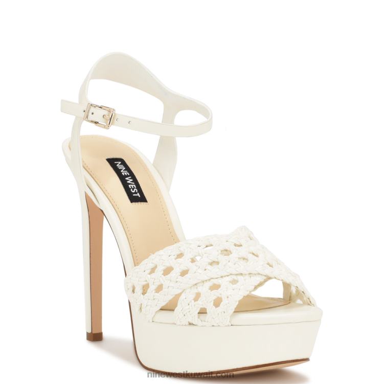 Nine West الصنادل اليونانية المنصة أبيض VVL08153