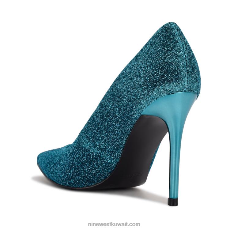 Nine West مضخات اصبع مدبب جديدة أزرق معدني متوسط VVL081568