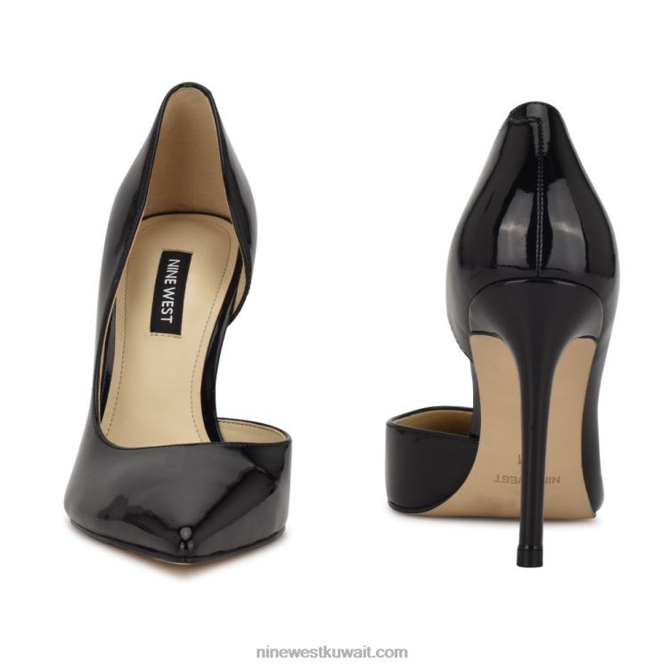 Nine West حذاء فولو دورساي بمقدمة مدببة أسود براءة اختراع VVL081575