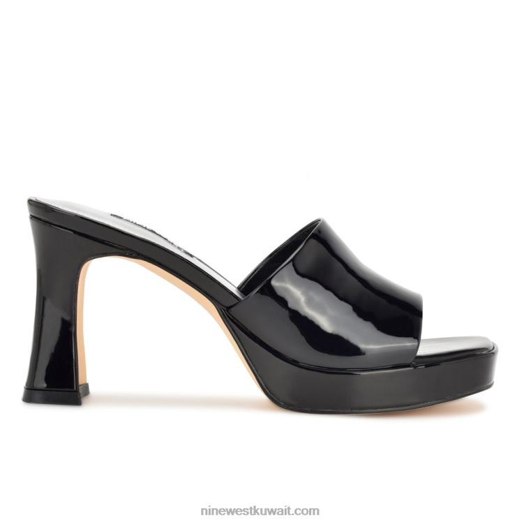 Nine West صندل بلاتفورم بيز أسود براءة اختراع VVL08158