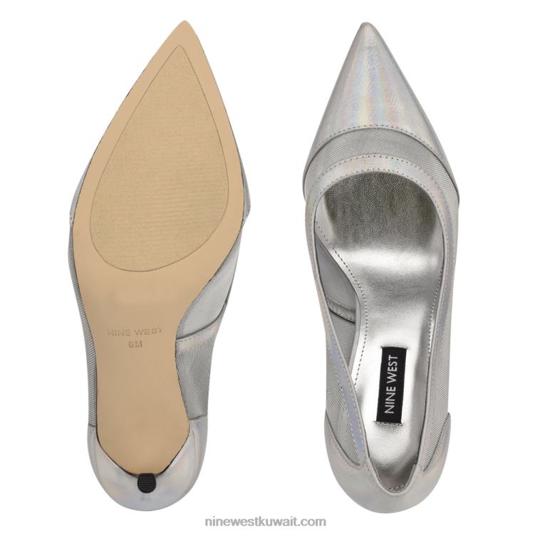 Nine West مضخات مدببة فرنسية فضة VVL081626