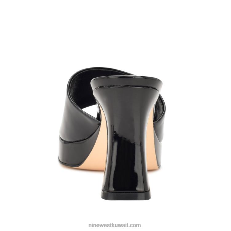 Nine West صندل بلاتفورم بيز أسود براءة اختراع VVL081710
