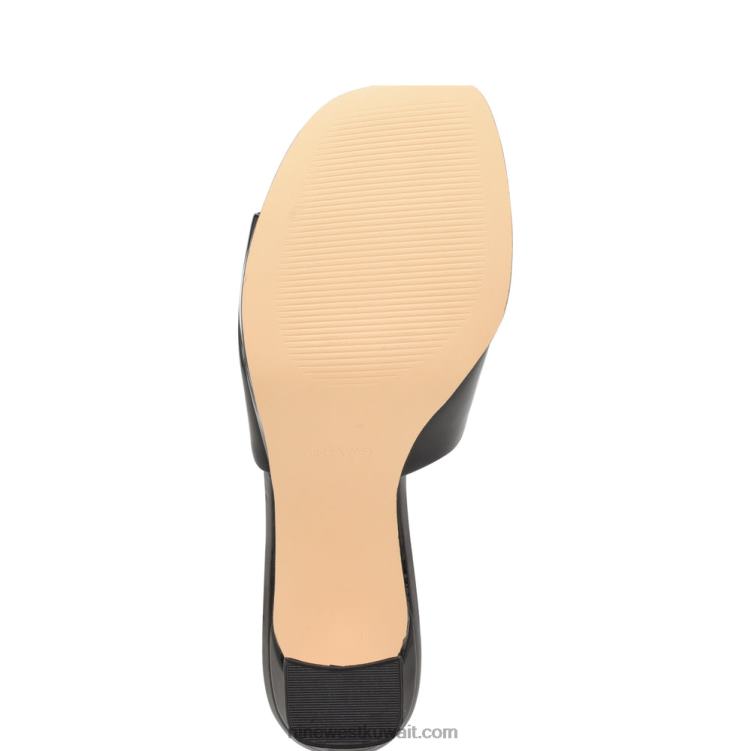 Nine West صندل بلاتفورم بيز أسود براءة اختراع VVL081710