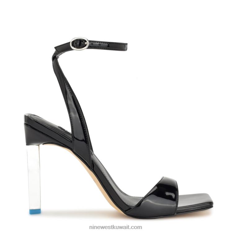 Nine West صندل بكعب ماريس أسود براءة اختراع VVL081734