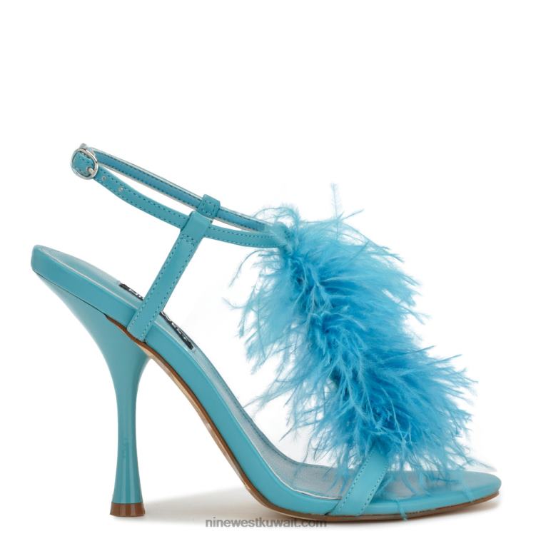 Nine West مليون صندل بكعب الكاحل بط نهري صغير VVL081748