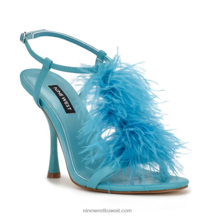 Nine West مليون صندل بكعب الكاحل بط نهري صغير VVL081748