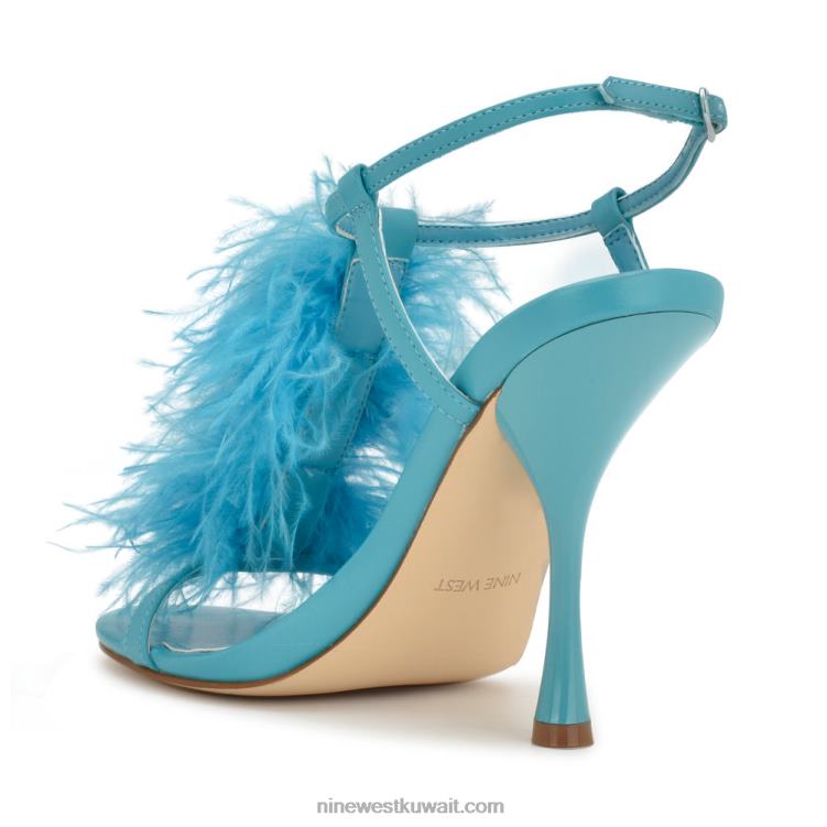 Nine West مليون صندل بكعب الكاحل بط نهري صغير VVL081748