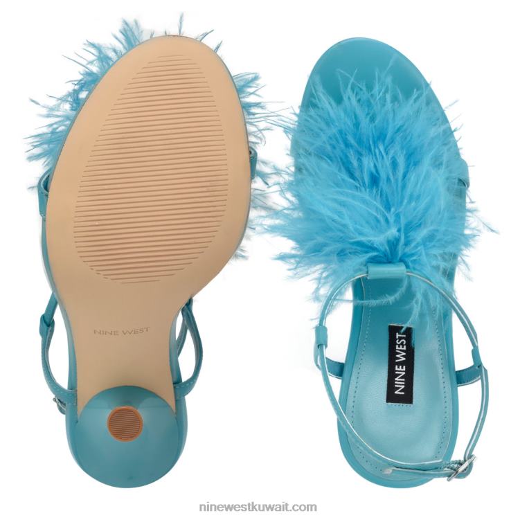 Nine West مليون صندل بكعب الكاحل بط نهري صغير VVL081748