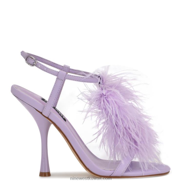 Nine West مليون صندل بكعب الكاحل ضوء ارجواني VVL081750