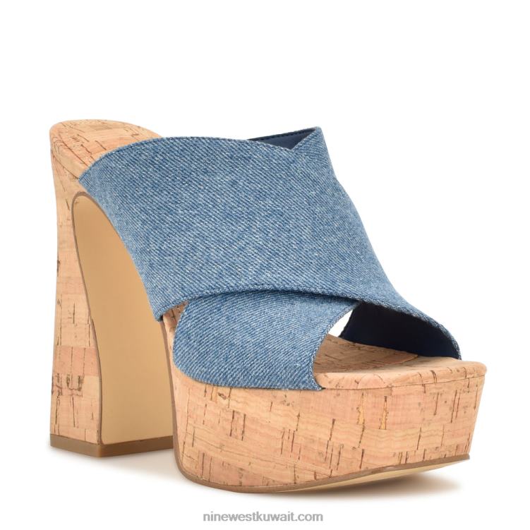 Nine West صندل بلاتفورم جيرلز الدنيم الأزرق VVL08178
