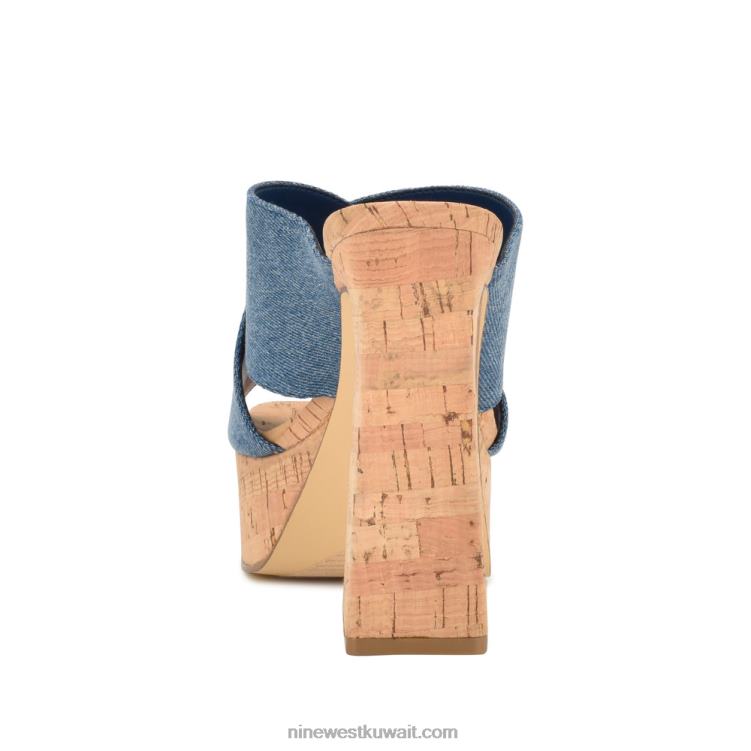 Nine West صندل بلاتفورم جيرلز الدنيم الأزرق VVL08178